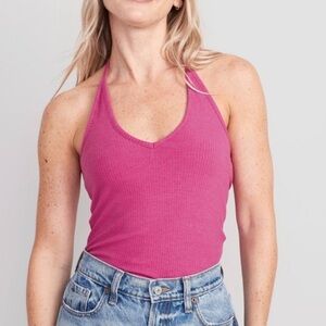 Old Navy Fuchsia Ribbed halter top